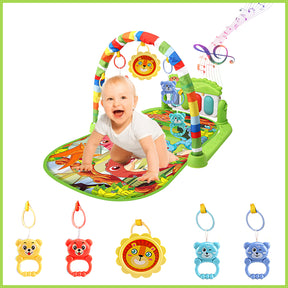 Baby Play Mat Baby Gym, kick and Play Piano Baby Activity Gym Mat with Music and Lights, Detachable Tummy Time Mat, Early Development Baby Play Mat Gift for Babies and Toddlers